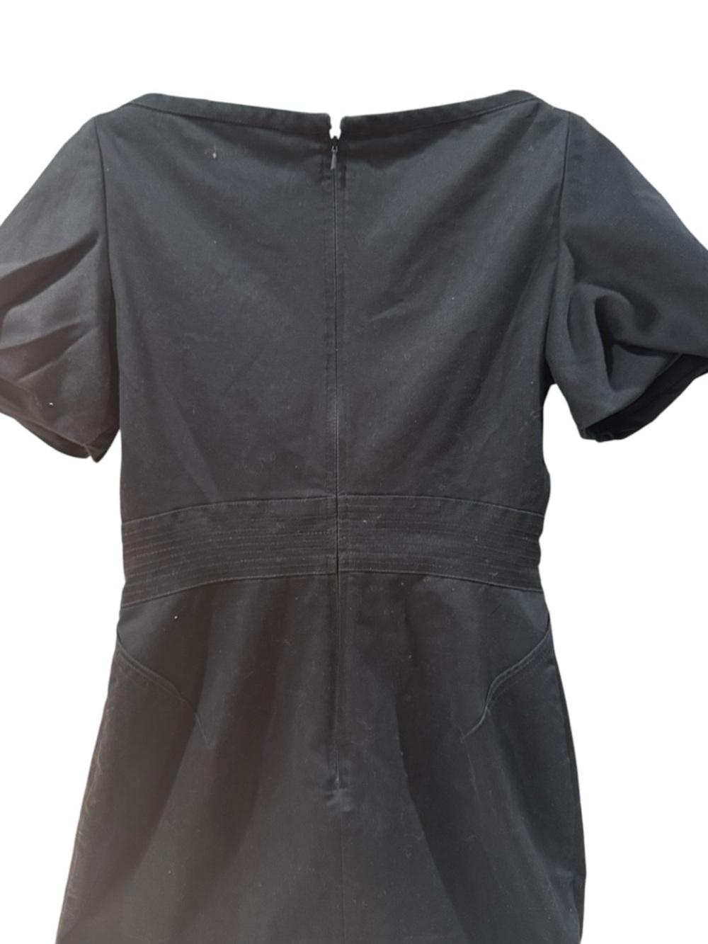 Zac Posen for Lord & Taylor Black Puff Sleeve Dress Size 6 Elegant Fitted Midi - Picture 5 of 5